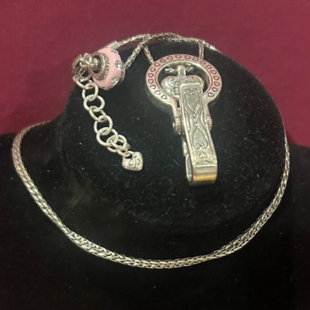 BRIGHTON Floating HEART Silver Lanyard/ID/Badge HOLDER NECKLACE - Picture 3 of 7